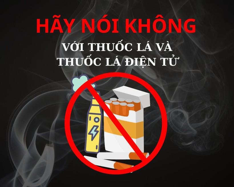 Poster tuyên truyền về phòng tránh thuốc lá điện tử.